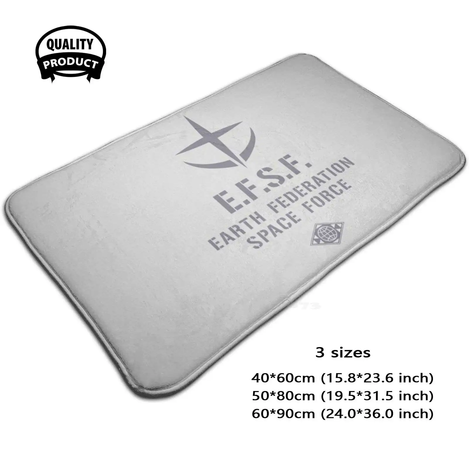 Mobile Suit E.F.S.F. Soft Cushion Home Carpet Door Mat Car Rug Mobile Suit Efsf Earth Federation Space Force Science Fiction