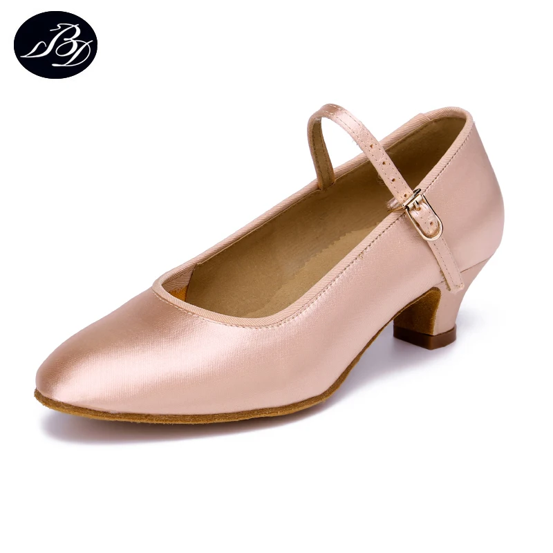 Zapatos de baile estándar BD 501 para niña, calzado de satén para baile de salón, moderno, de alta calidad