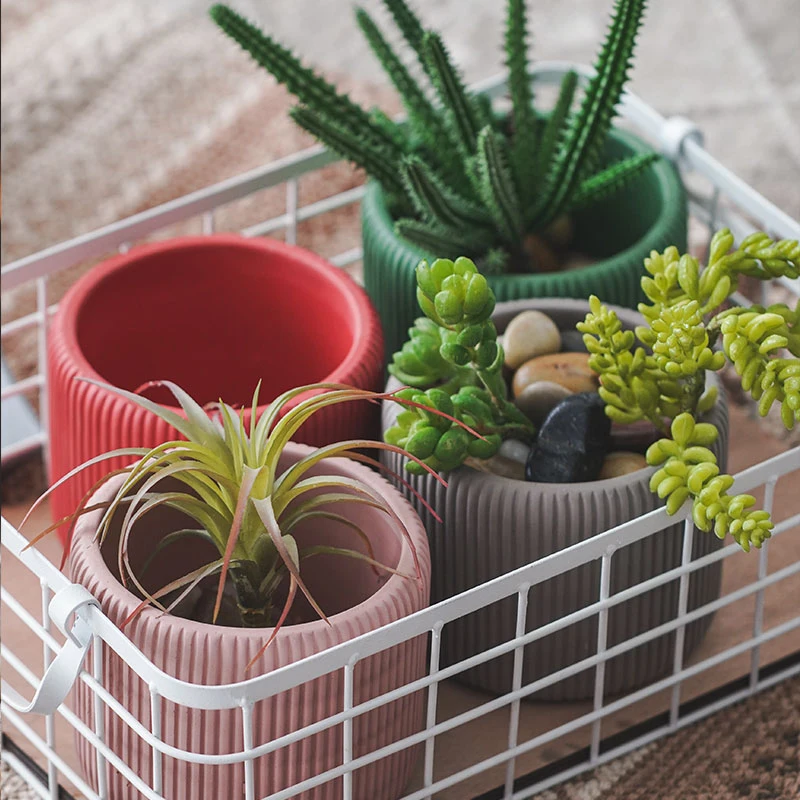 Concrete flowerpot mold stripe design concrete plaster cylindrical flowerpot silicone mold candle cup container DIY mold
