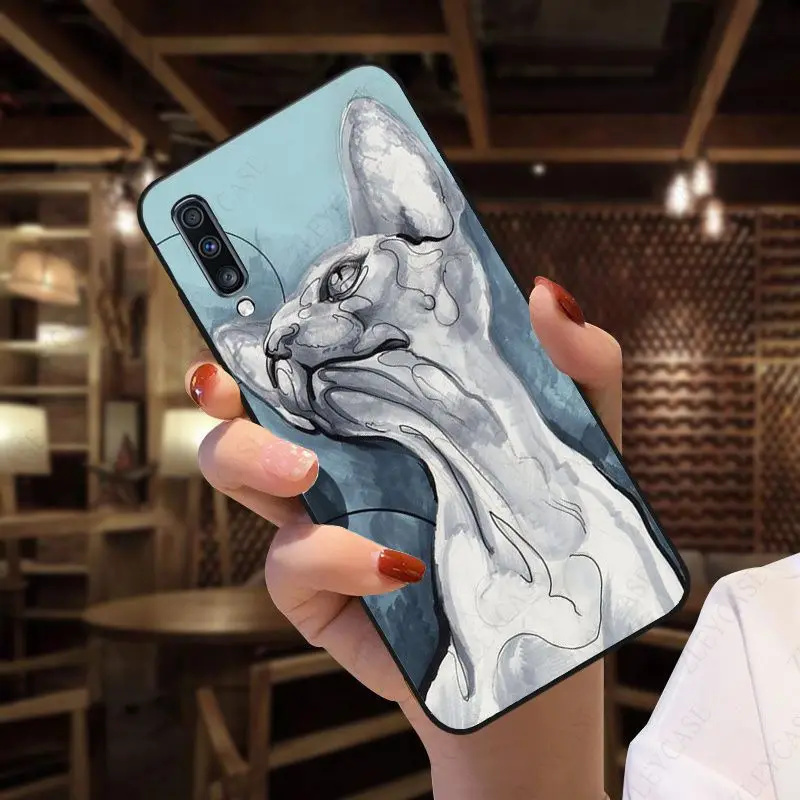 Tattoo Sphinx Cat Printing Cover For Samsung A32 A50 A13 A14 A22 A23 A20E A20S A30S A40 A51 A70 A71 A21S A12 A52 A53 5G cases