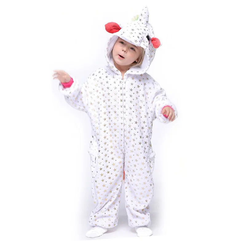 JYBIENBB Kigurumi Onesie Kids Unicorn Pajamas For Children Animal Cartoon Sleepers Baby Costume Winter Boy Girl Licorne Jumspuit