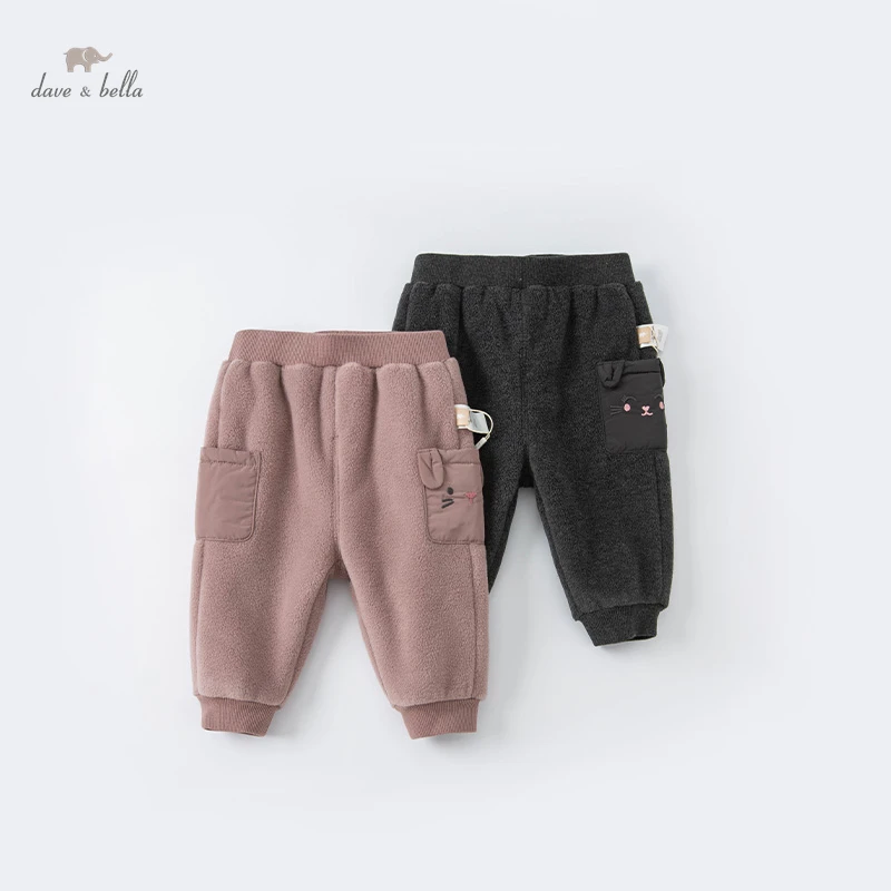 

DBJ19768 dave bella winter baby unisex fashion cartoon pants children full length kids girls boys pants infant toddler trousers