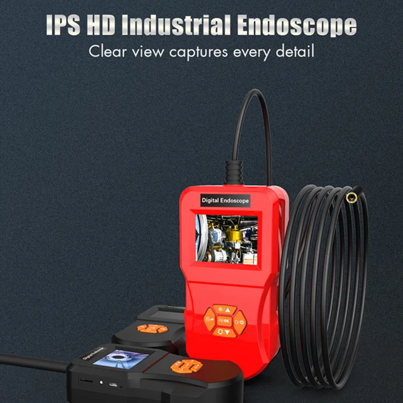 2,4 Inch HD LCD Bildschirm Industrie Endoskop Kamera Endoskop 8LED Digital Kontrolle Kamera Endoskop für Autos Endoscopio