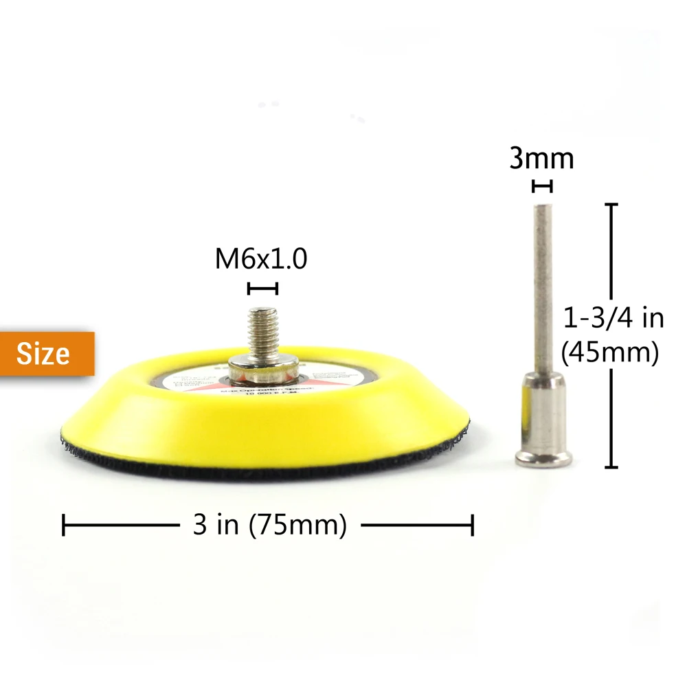 1 Set 3 Inch(75mm) Soft Sponge Interface Pads + 3mm Back-up Sanding Pad for Hook&Loop Sanding Discs Grinder Sander Abrasive Tool