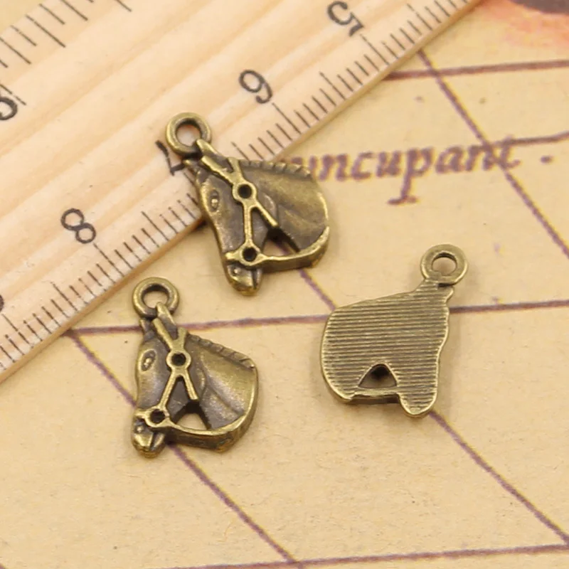 30pcs Charms Horse Head 17x13mm Tibetan Bronze Silver Color Pendants Antique Jewelry Making DIY Handmade Craft For Necklace