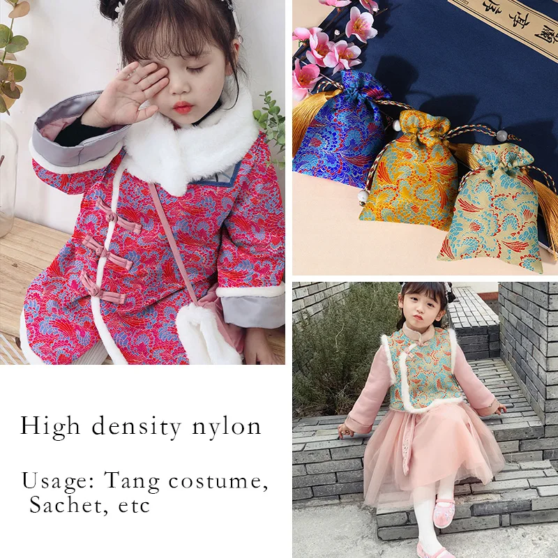 Chinese imitation silk style brocade pattern jacquard pattern fabrics design fashion cheongsam kimono diy damask sewing material