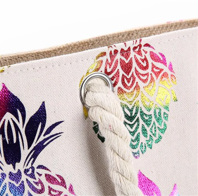 2023 Printed Flowers Large Size Beach Canvas Shoulder Bags Casual Large Size Holiday Bags Cross Body Shopping Bags Fruit Tote