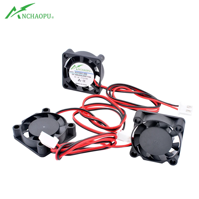 ACP2507 25x25x7mm 25mm fan DC5V 12V 24V 2 wires Ultra-thin miniature cooling fan for projector heat sink aluminum sheet