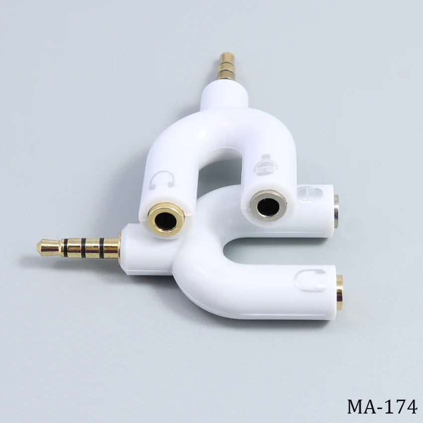 3.5mm Jack Audio Splitter 1 Input 2 Output Headphone 1 Male for 2 Female Adapter Audio Line 1 to 2 AUX Cable 3.5 mm