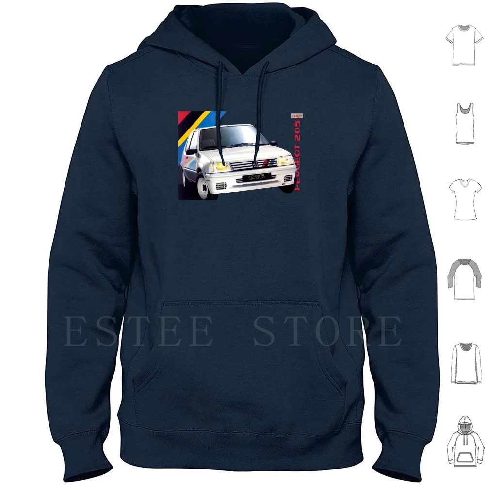 205 Rallye Hoodies Long Sleeve 205 Escort Xr3 Xr3i Hot Hatch Hatchback French Car Cars 1980s 1990s 80s 90s 5 5 Turbo