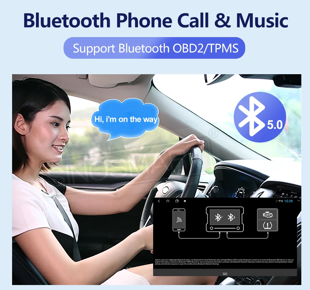 SINOSMART 9 Inch Android Radio für Mazda2 Mazda 2 Demio 2007–2014 LHD RHD | QLED 2.5D Display | GPS Navigation DSP 48EQ – Detail 18