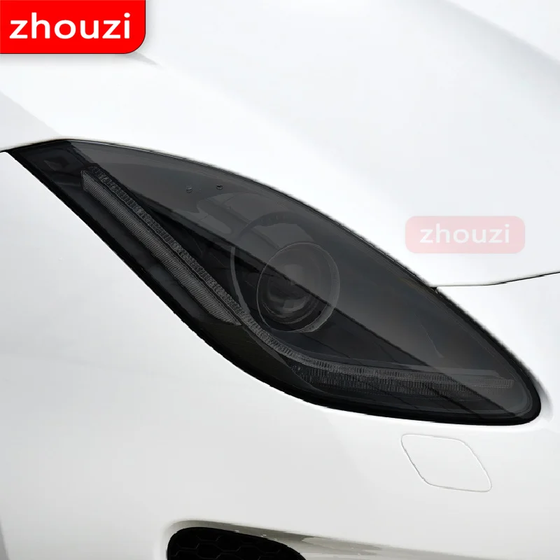 

2 Pcs For Jaguar F Type X152 2013-On Car Headlight Tint Black Protective Film Protection Transparent TPU Sticker Accessories