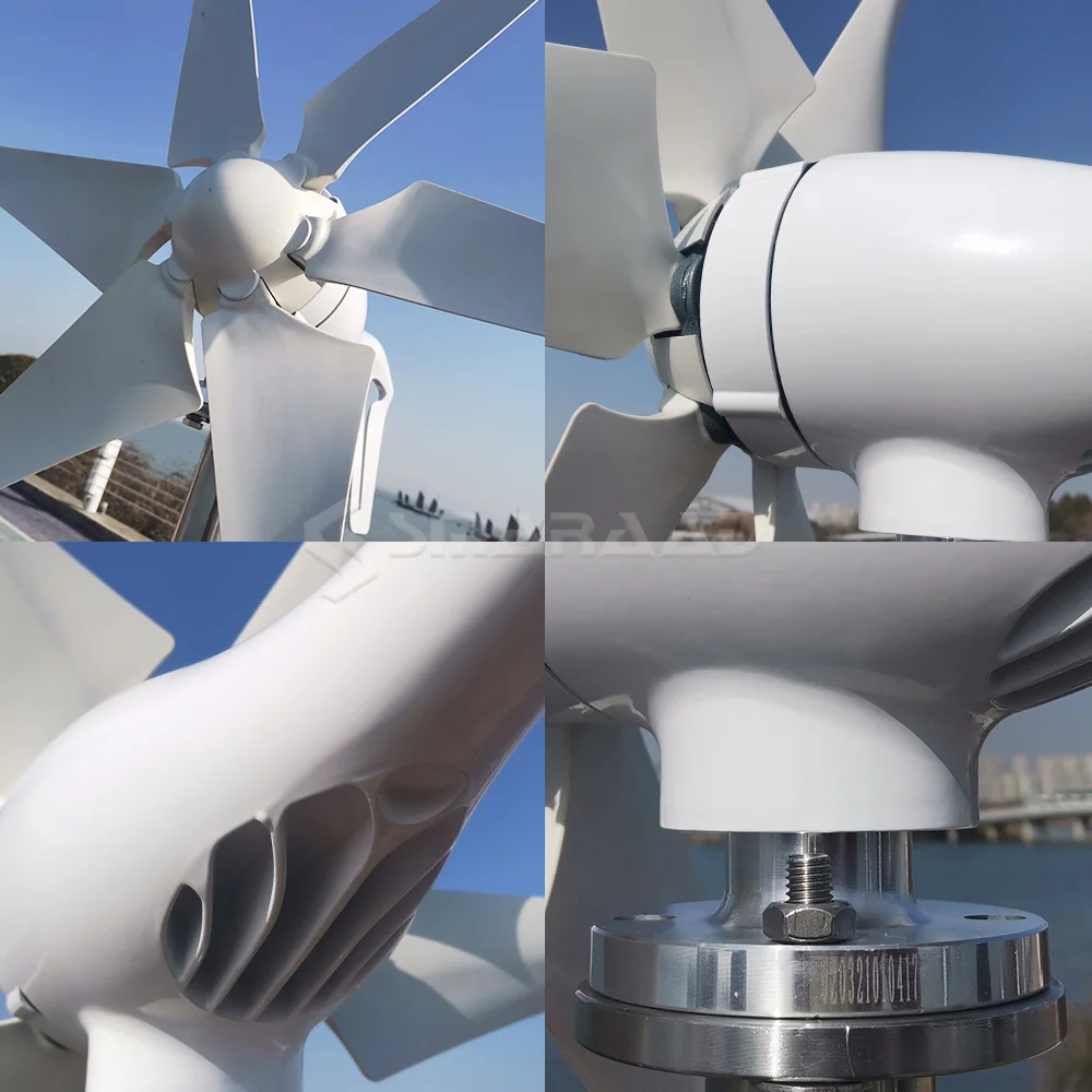 New Arrival 600W 800W 1000W New Energy Horizontal Wind Turbine Generator Free MPPT Controller 12v 24v Low Noise Small Windmill