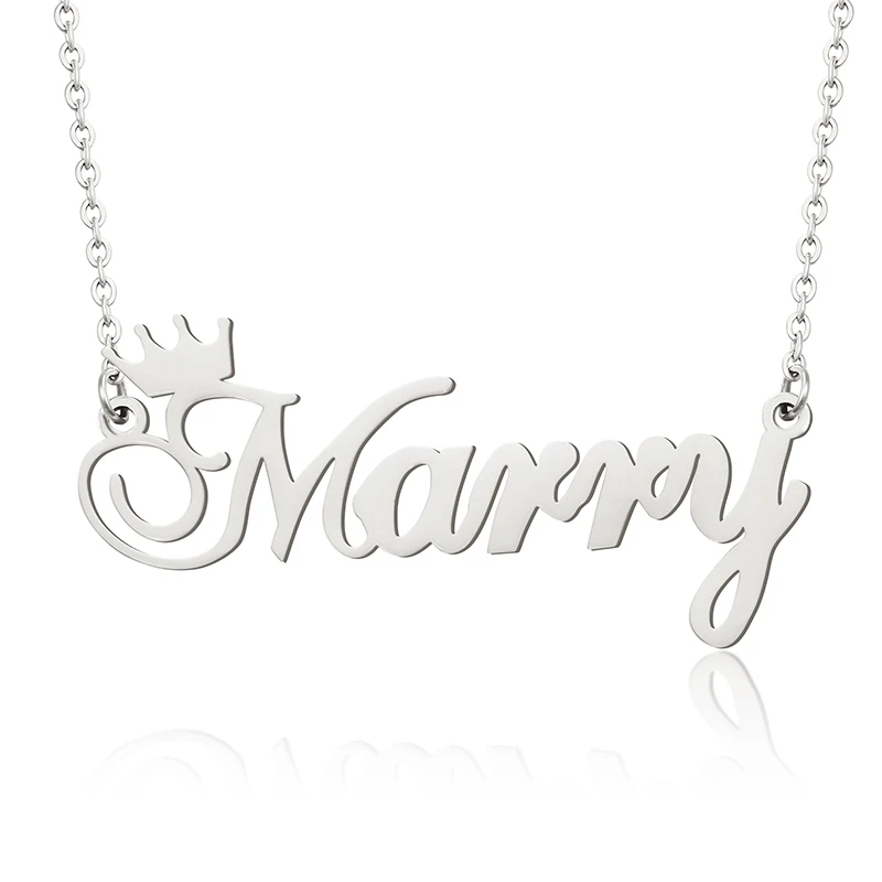 Personalized Custom Name Necklace Stainless Steel Charm Letter Jewelry Any Name For Girl Wedding Birthday Valentine's Day Gifts