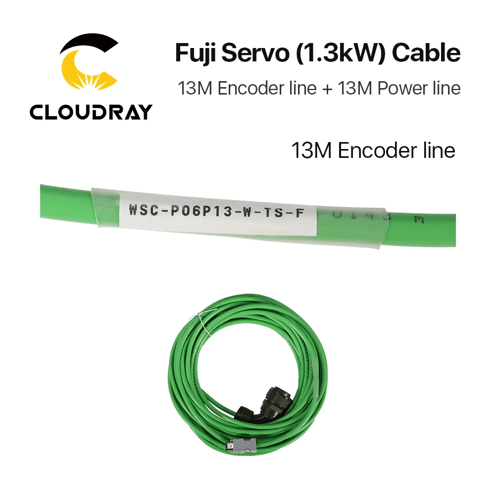 Cloudray Fuji Servo Motor Cable 1.3KW 13M Encoder Line +Power Line for GYL132B6-TG2