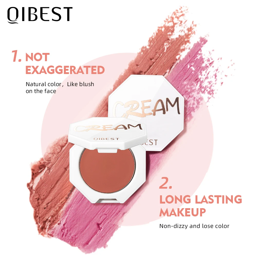 QIBEST Face Blusher Contour Makeup Long-lasting Matte Make Up Natural Cheek Contour Blush Brightens Face Cheek Face Cosmetics