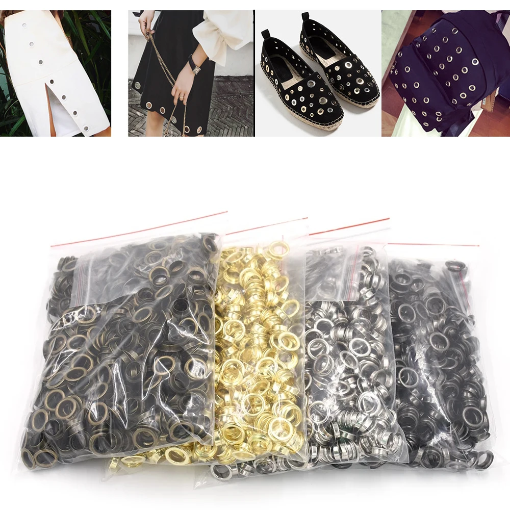 Wholesale 100 Sets 1.5mm-8mm Inner Size Plating Eyelets Rivets Metal Buttonholes Buckle Clothing Buttons Accessories