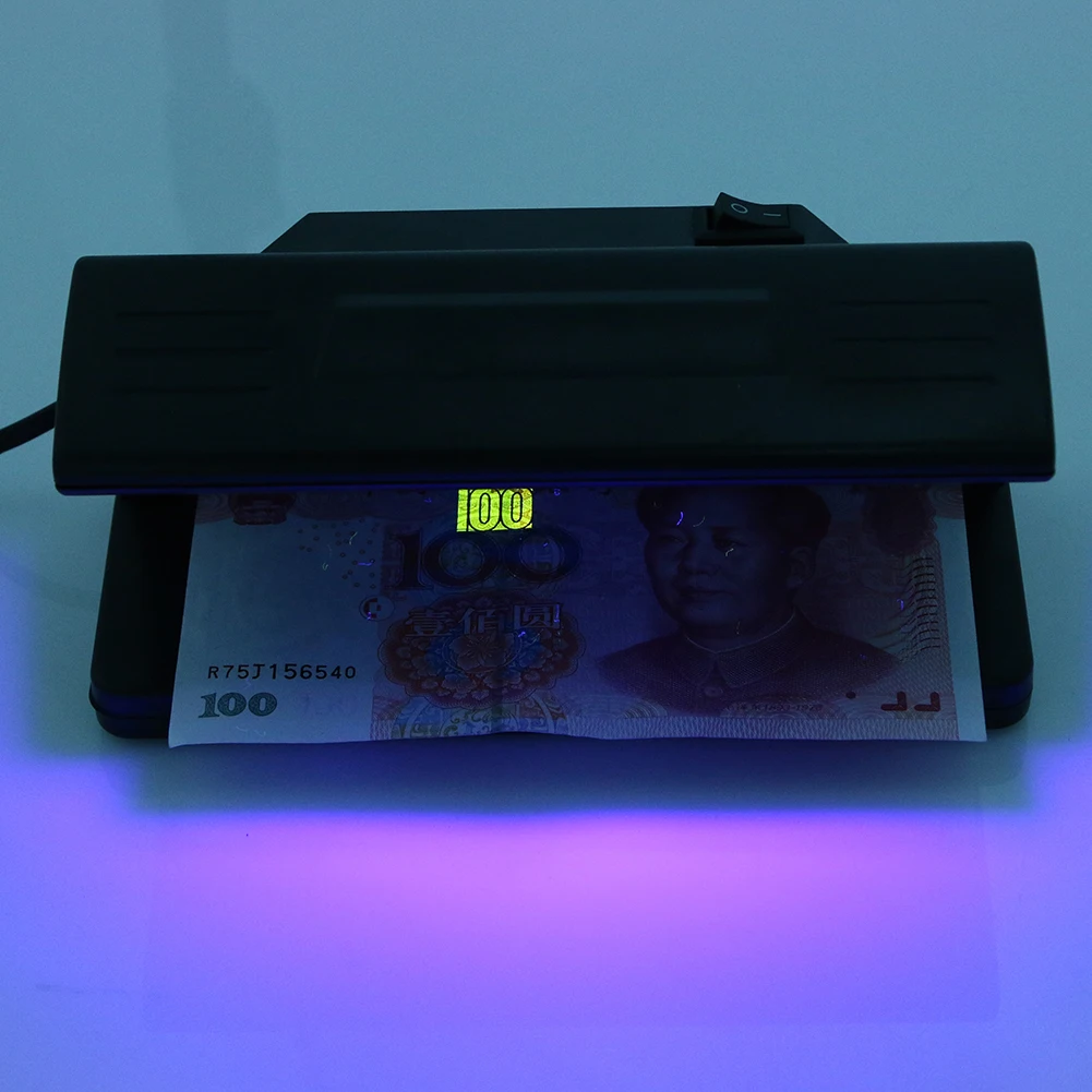 EU 4W UV Light Money Detector Checker Practical Counterfeit Money Tester Bill Currency Fake Detector Machine with ON/OFF Switch