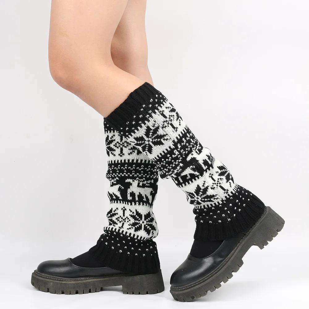 Women Thicken Christmas Socks Stocking Snowflake Fawn Fall Winter Warm Foot Cover Soft Leg Warmers XMAS Gift