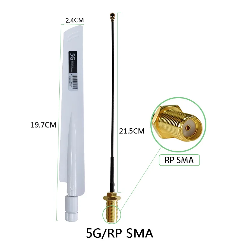 EOTH 5pcs 5g antenna 12dbi sma male wlan wifi 5ghz antene IPX ipex 1 SMA female pigtail Extension Cable pbx iot module antena