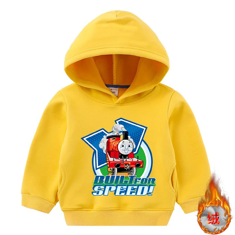 

Thomas and Friends children's hooded sweater train boy plus velvet thick long-sleeved cotton fashion cartoon jacket coat clothes
