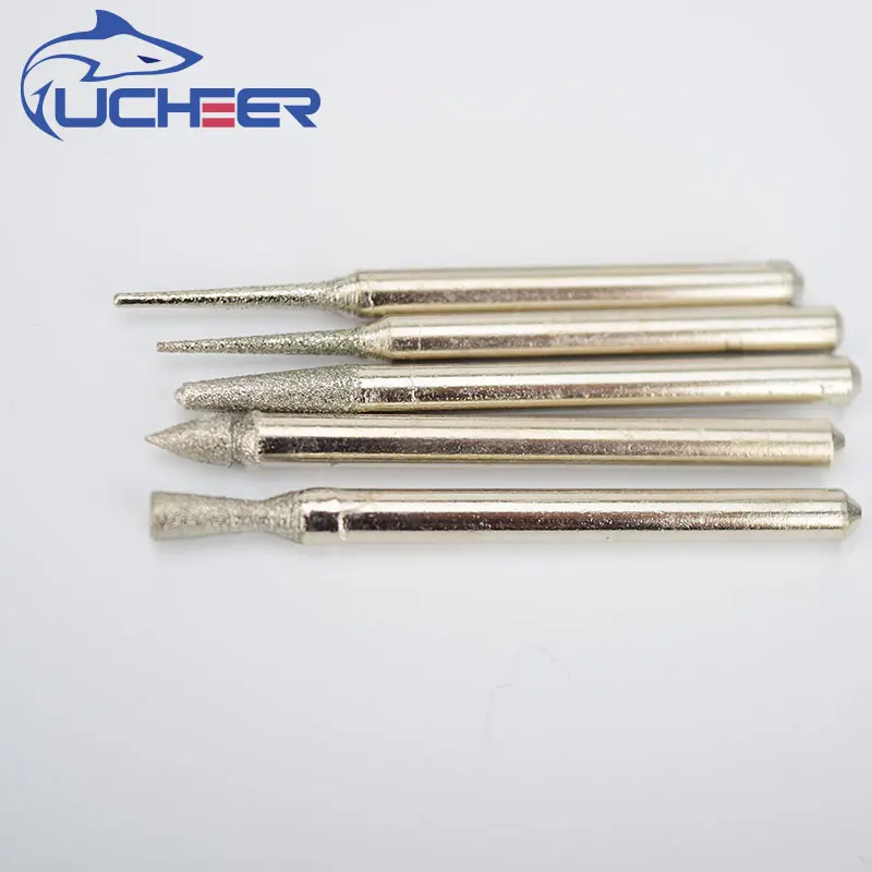 UCHEER 3mm 30 sztuk/zestaw diament/Titanize Burs dla Dremel narzędzie obrotowe wiertła grawerowanie części szlifowanie polerowanie igły pliki