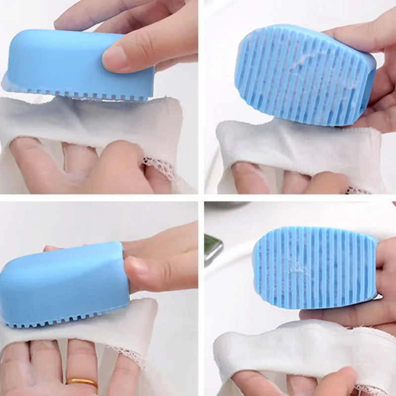 small Silicone Laundry Wash Board 1pc New Candy Color Non-slip Mini Washboard Scrubbing Brush Handheld Cleaning tool