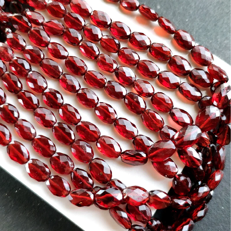 

loose beads red garnet flat oval faceted for 22cm DIY jewelry making FPPJ wholesale nature