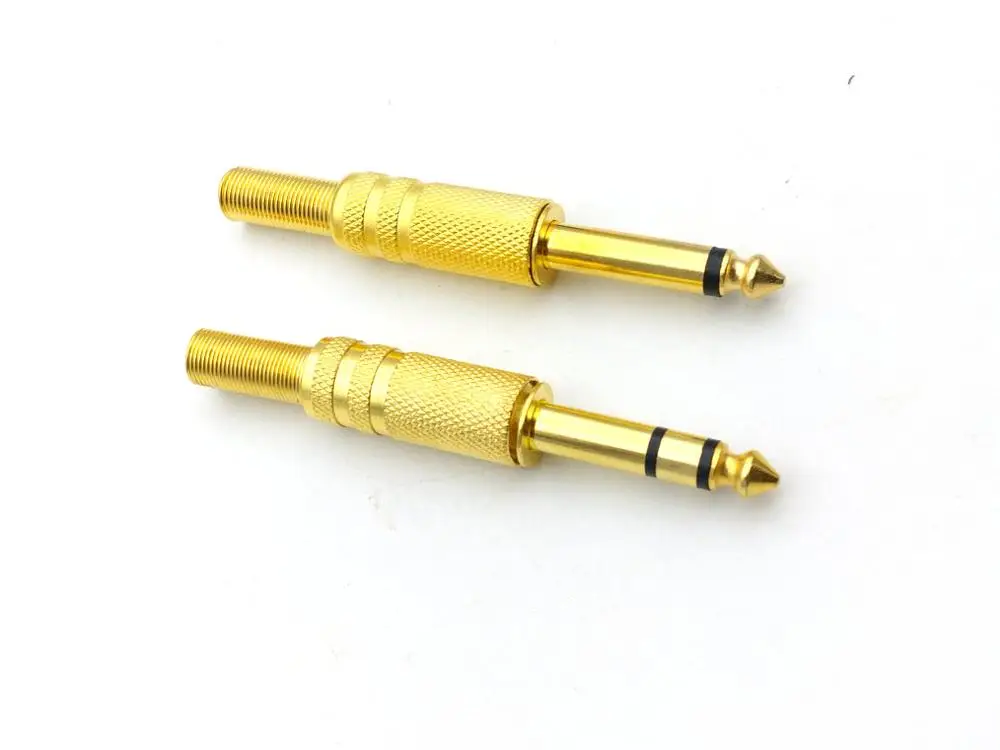 fone de ouvido mono estereo macho 100 banhado a ouro 635 mm pecas plugue conector de fone de ouvido 01