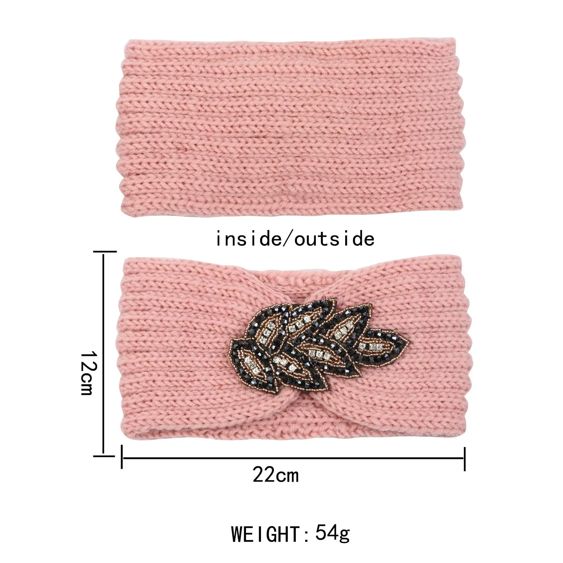 Diamond Hair Band Knitted Warm Headband Wool Sports Headband Hand Woven Hair Accessories Seven Leaf Decoration Casual Head Bands