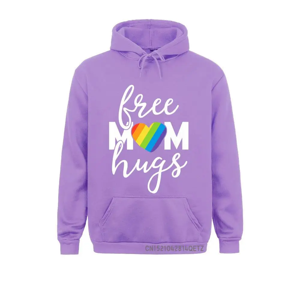 Printed Free Mom Hugs Rainbow Pride March Heart Family Mother Chic Men's Sweatshirts Discount Long Sleeve Hoodies Hoods