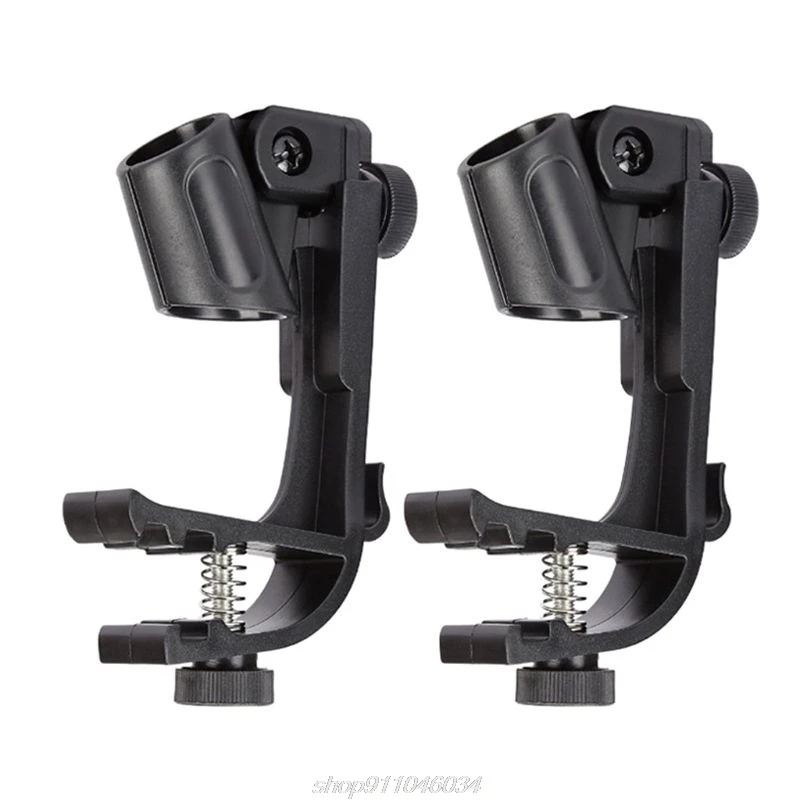 Durable Clip On Drum Rim Shockproof Mount Adjustable Microphone Mic Clamp Stand Holder Bracket N18 20 Dropshipping