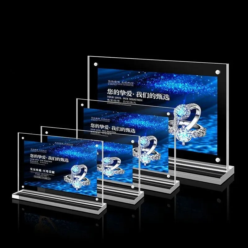 A4 210*297mm Acrylic Magnetic Sign Holder Display Stand Frame For Poster Picture Paper Menu Advertising Display