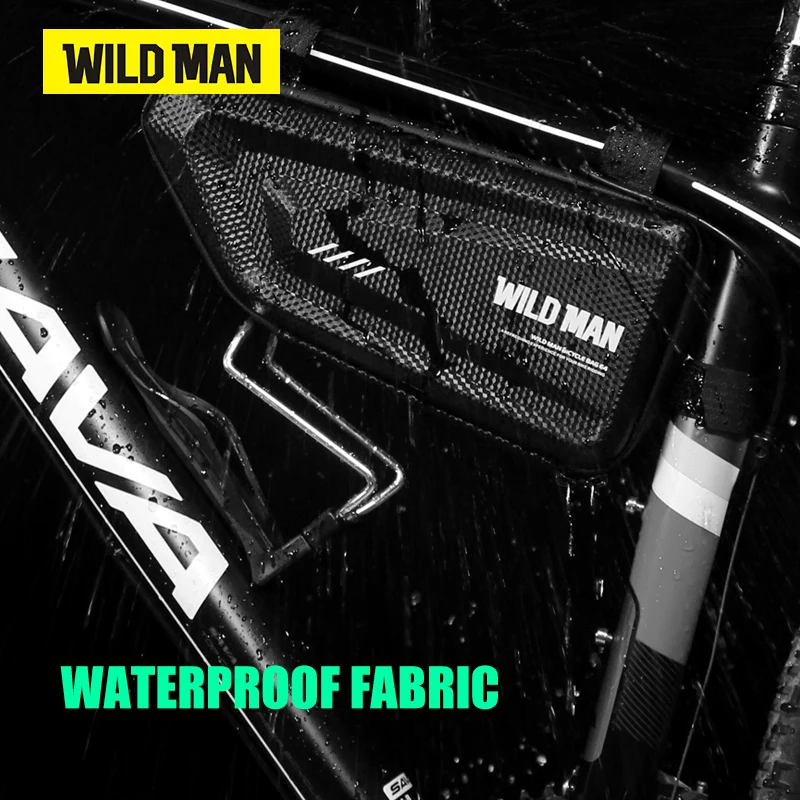 WILD MAN E4 Bicycle Frame Bag Mountain Bike Bag Rainproof Road Cycling Accessory Hard Shell Tools Storage Panniers Capacity 1.5L