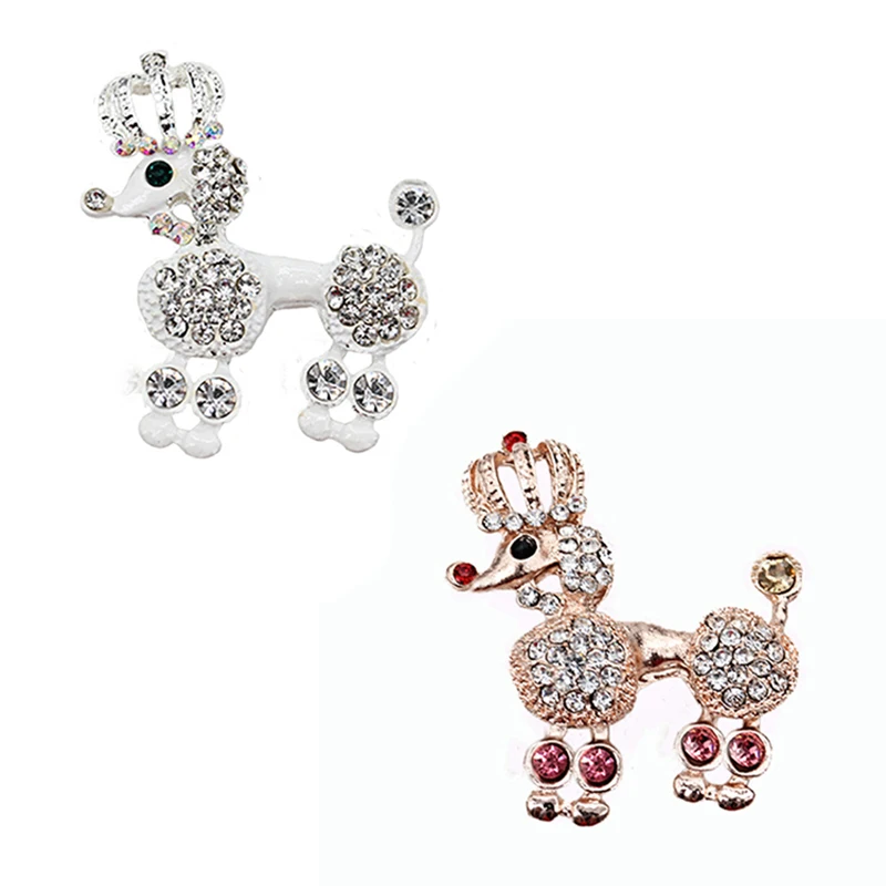 

30pcs/ lot Fashion Crystal Poodle Dog Gun Flat Charm Metal Crown For Kids Gift