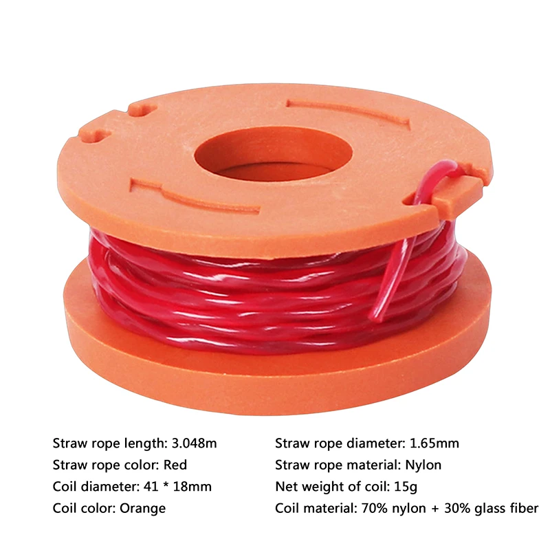 Rodada Nylon Cord Wire String para Grass Trimmer, Grass Cut Line, Linha Corda, 8Pcs, 1,65 milímetros