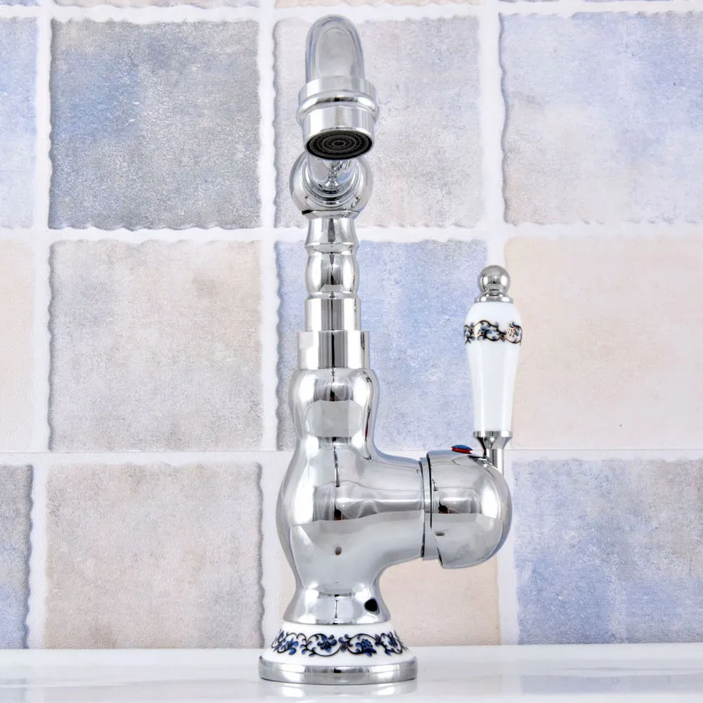 Polished Chrome Basin Sink Faucet Bathroom Basin Mixer Single Handle Mixer Tap Ksf671