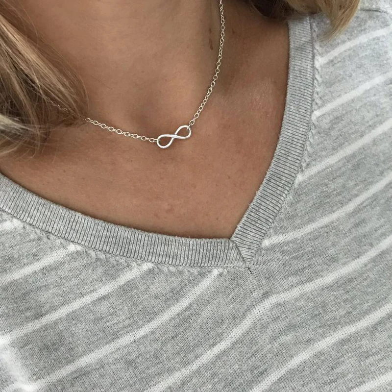 Stainless Steel Couple Promise Necklace Minimal Infinity Pendants Necklaces Wedding Jewelry 2019 Collares Mujer Best Friend Gift