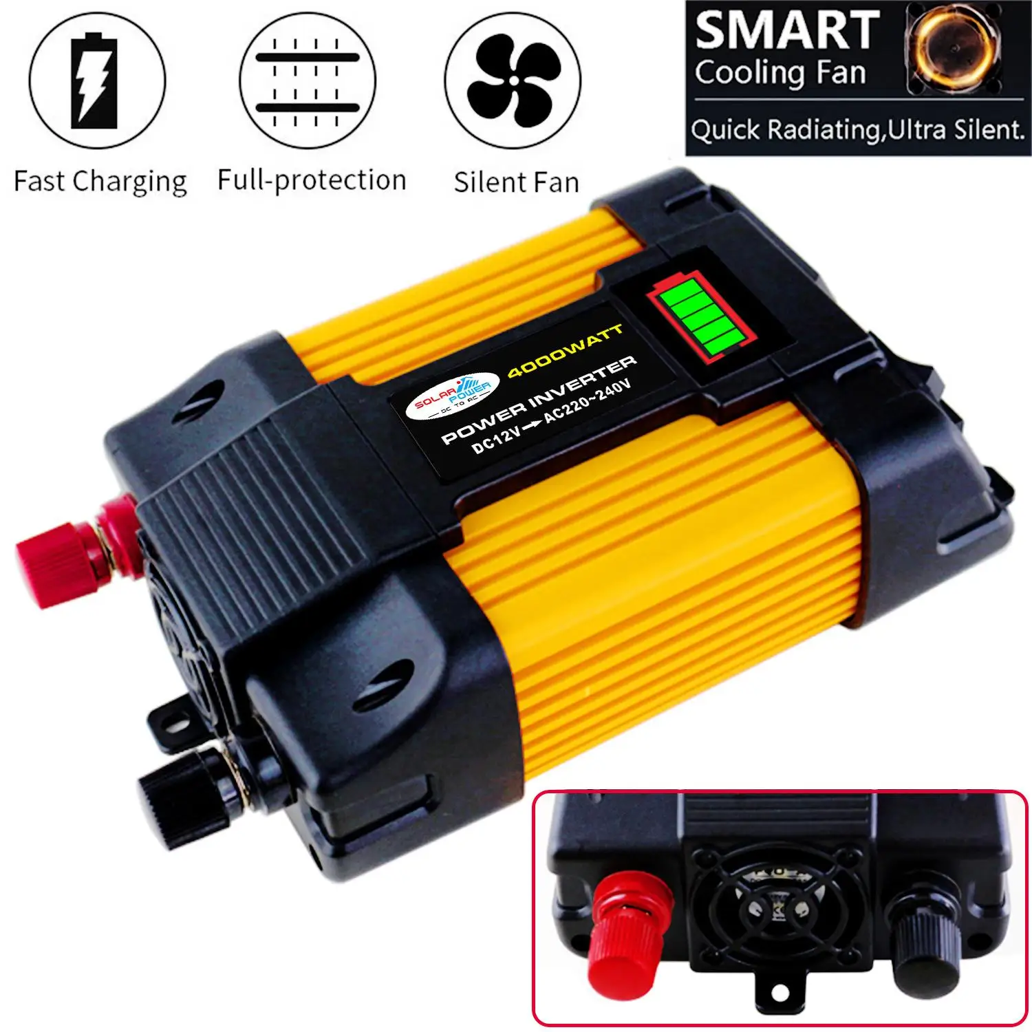 Peak 4000W/6000W DC12V to AC110/220V Car Switching Inverter LED Display Dual USB Power Converter Adapter Voltage Transformer