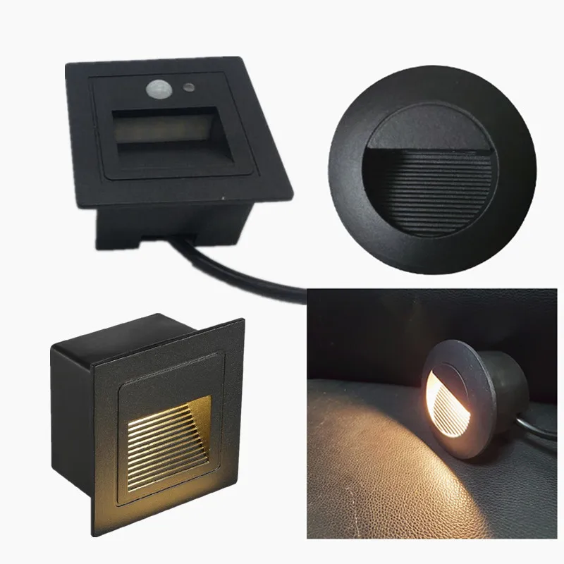 1pc Outdoor/Indoor Led Stair Step Light 3W/6W Waterproof Recessed Wall Corner Light LED Footlight For Landscape Pathway stairway