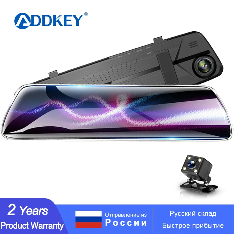 ADDKEY 4.3in Car Dvrs Video recorder Dash Cam Full HD 1080P Mirror Cam Car Dvr Camera Loop Recording Motion Tracking