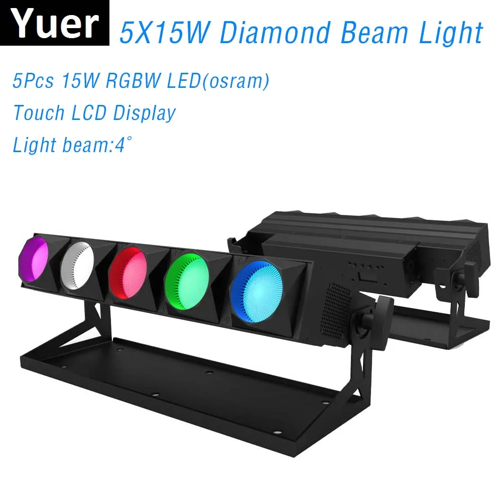 

Diamond Beam Lights 5X15W Lamp LED Wall Wash Light RGBW 4IN1 DMX LED Bar DMX Line Bar Wash Stage Light Dj Equipments Disco KTV