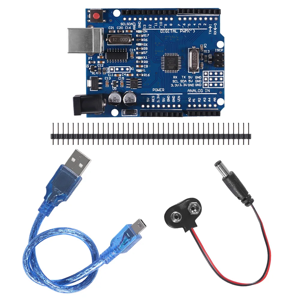 Starter Kit for Arduino Uno R3,Uno R3 Breadboard Resistors LED Lights DC motor Buzzer Uno R3 Starter Kit for Schooling Education