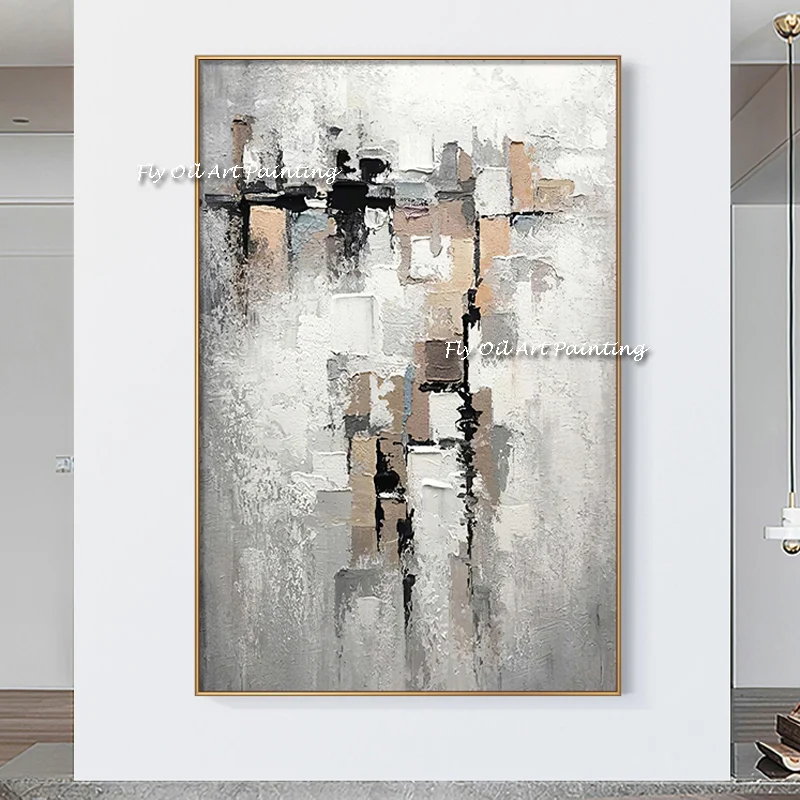 

The Hand Palette Abstract 100% Handpainted Number Seven Oil Painting Art on Canvas Paintings Mural Decoration For Office Hotel