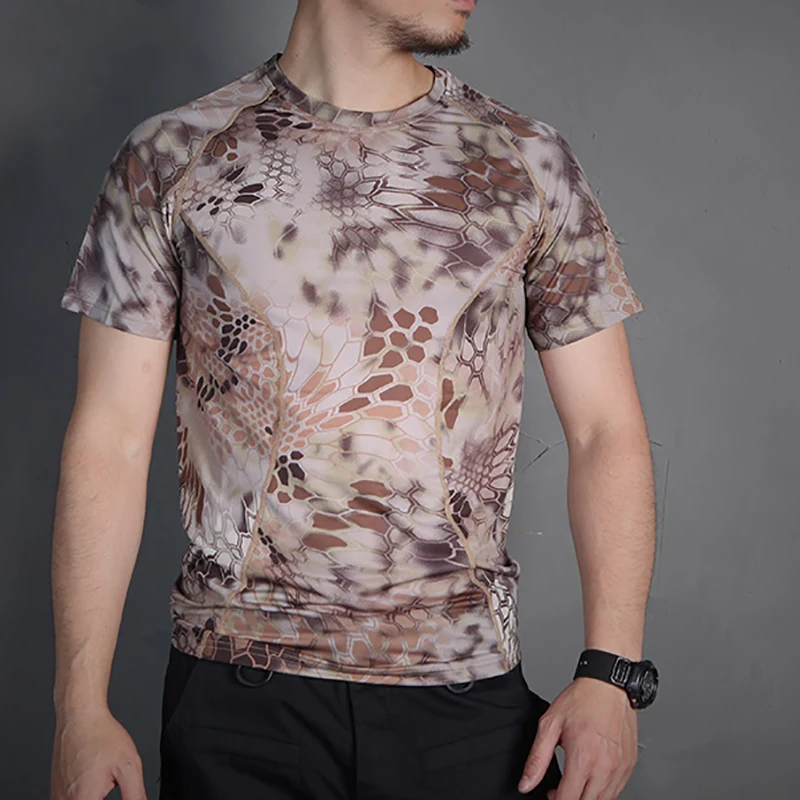 Emersongear Tactical Skin Tight Base Layer Camo Running Shirts Hiking Hunting Outdoor Sports Combat Sweat-Wicking T-Shirt HLD