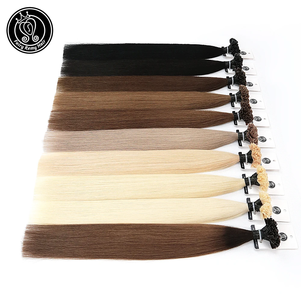 

Fusion Keratin Bond Human Hair Extensions Capsule U Nail Tip Real Remy Pre Bonded Hair Platinum Blonde 16" 18" 20" 22" 0.8g/Pc