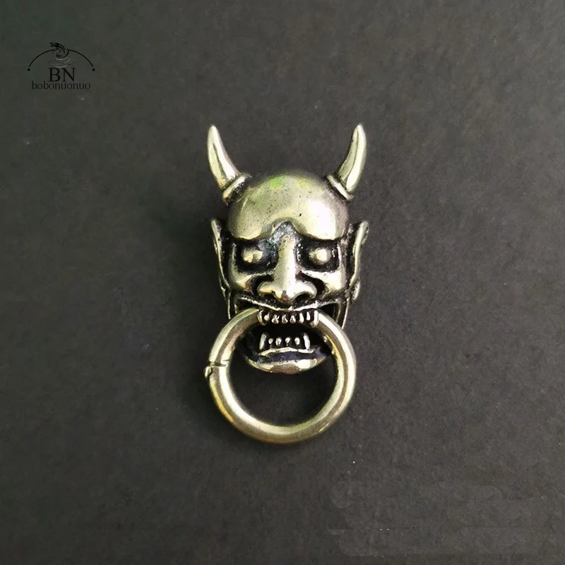 Brass Japanese Ghost Hannya Mask Rivets Connector Decorations Button Vintage DIY Leather Belt Wallet Garment Buckles with Screw