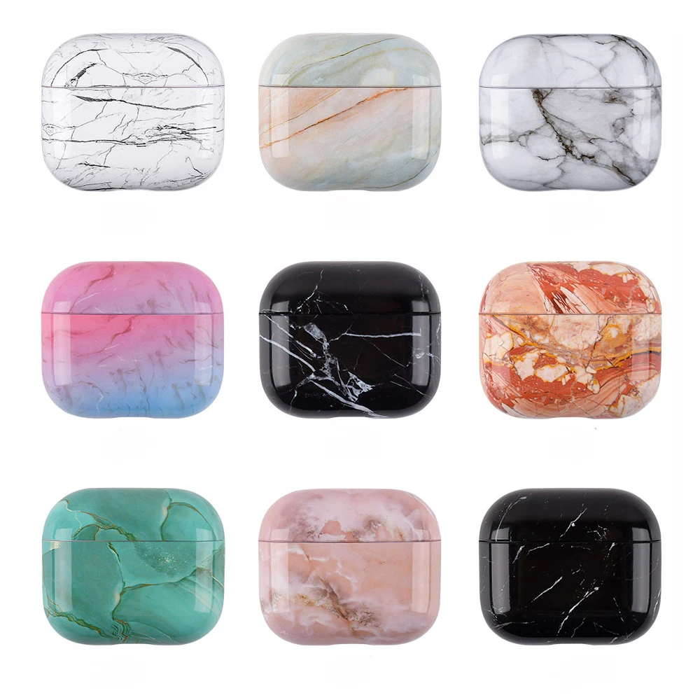 Marble Pattern Case For Apple Airpods 3 2 Hard PC Cover For Airpod Pro 2 1 3 Pro 2 Marble Protective Cases For Airpods 3 Coque