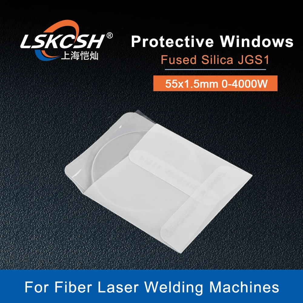 

LSKCSH 10Pcs/Lot Fiber Laser Protecting Glass Protection Mirrors 55*1.5mm 0-4000W For Fiber Laser welding Machines