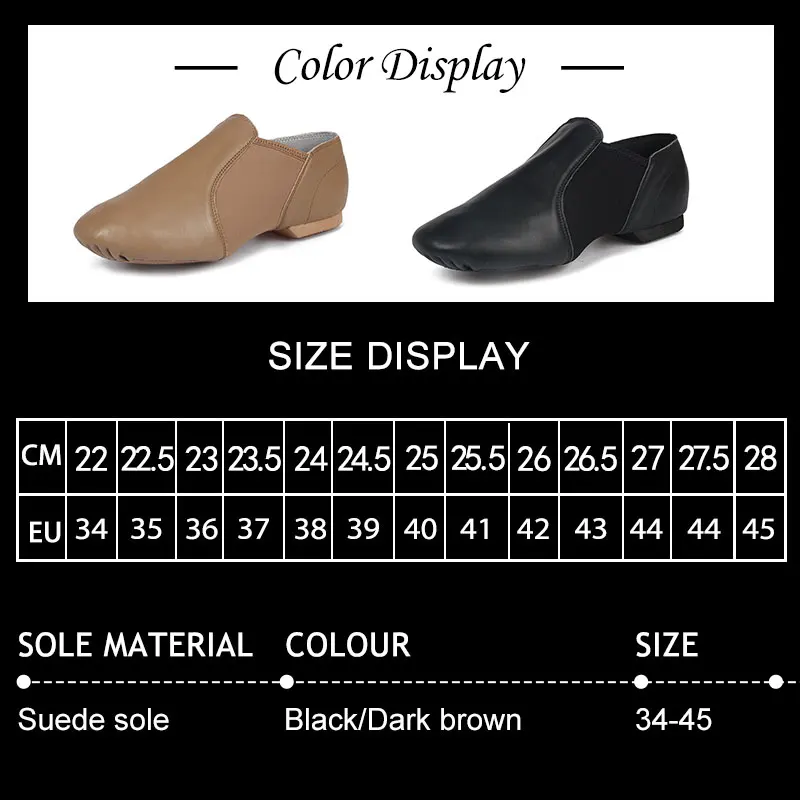 SWDZM Women Jazz Slip on Sneakers Genuine Leather Dancing Shoes for Men Girls Soft Sports Boots Adult Black Jazz Dance Shoes